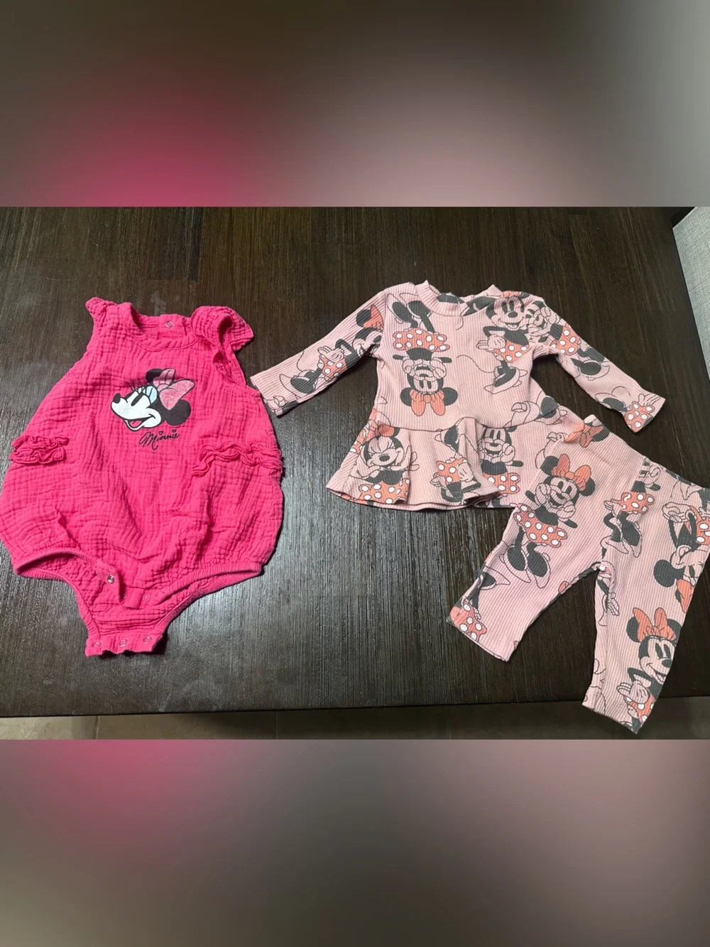 Disney Pink Minnie Mouse Two-Piece One-Piece & Romper Set